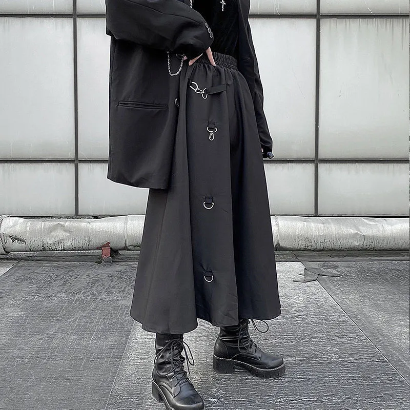 Buckle Irregular Gothic Street Skirt - Image 4