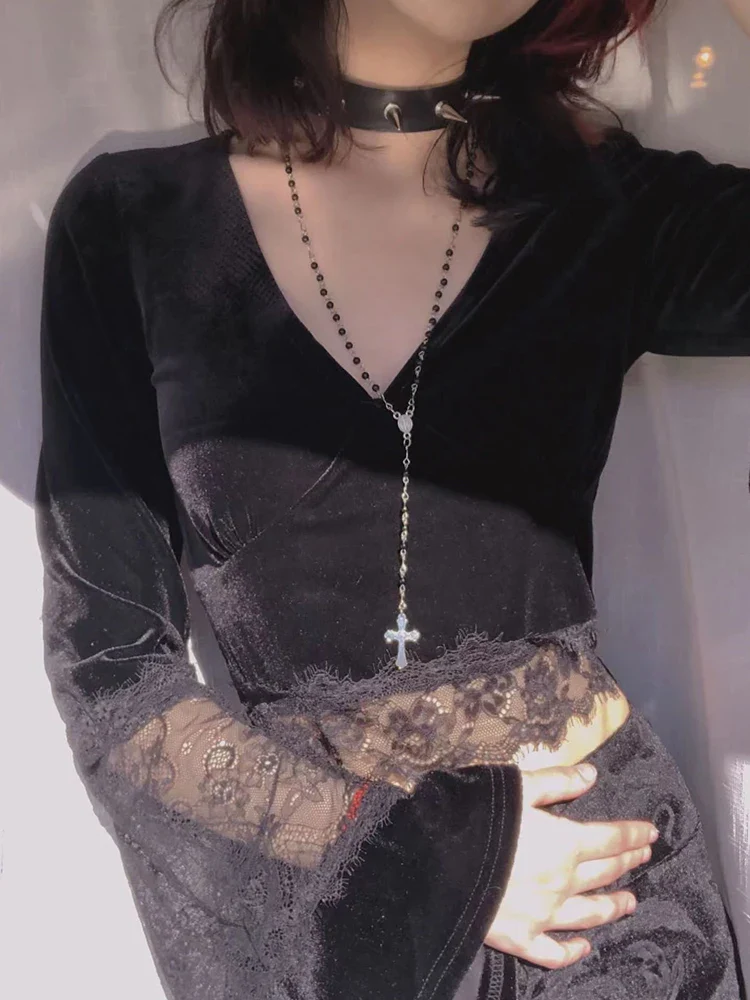 Flare Lace Sleeve Knit Top - Image 3