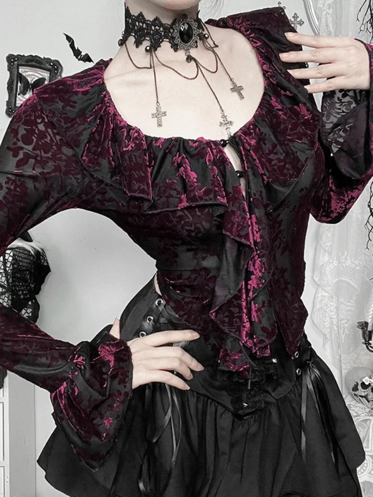 Flocking Ruffled Knit Top - Image 3