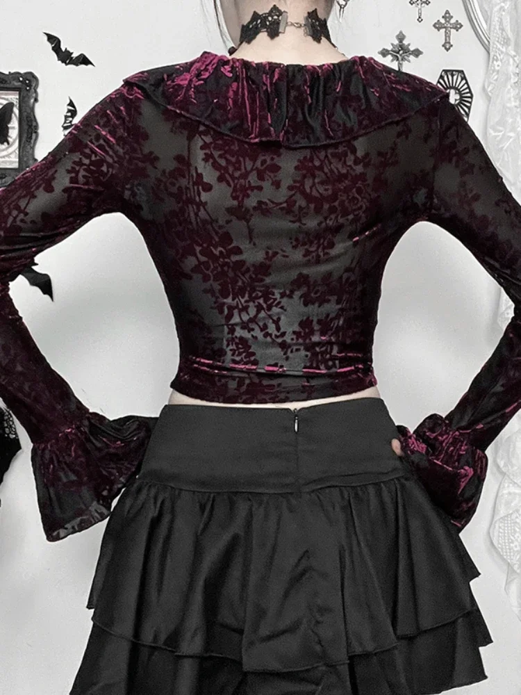 Flocking Ruffled Knit Top - Image 4