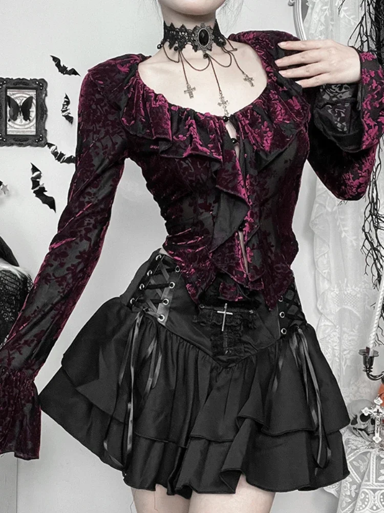 Flocking Ruffled Knit Top - Image 5