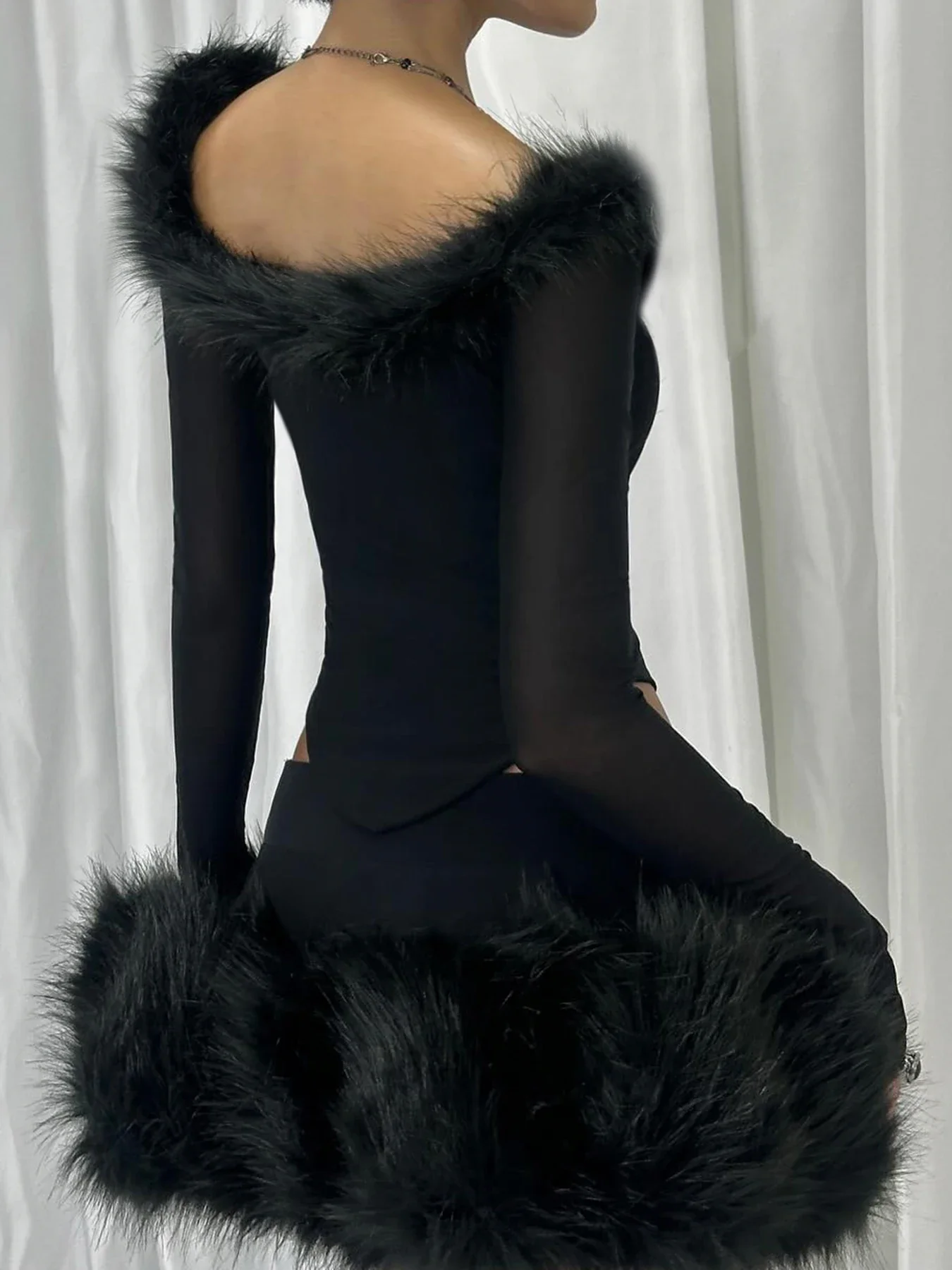 Fur Collar V-neck Knit Top - Image 4