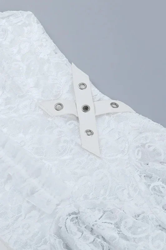 Goth Sweet Lace Eyelet Crop Tank Top - Image 8