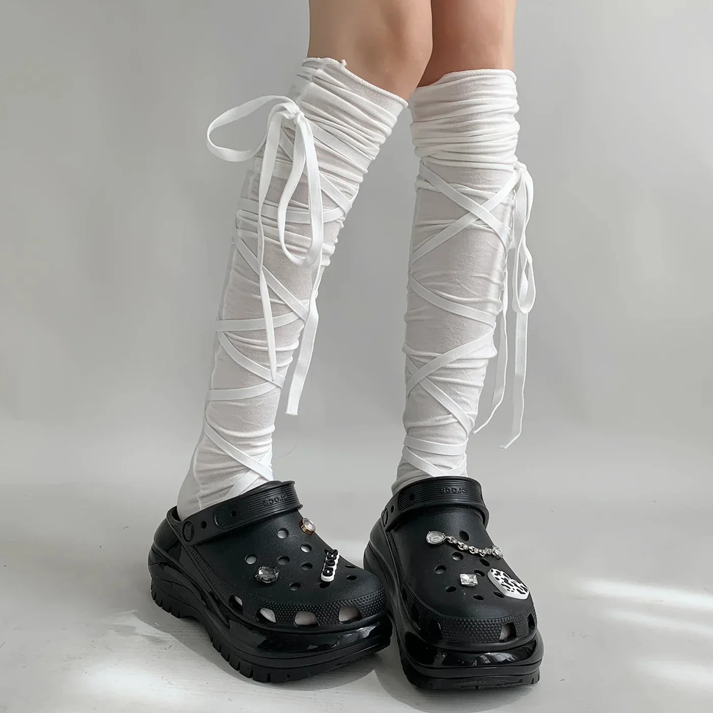 Gothic Ballet Strappy Thin Sock - Image 3