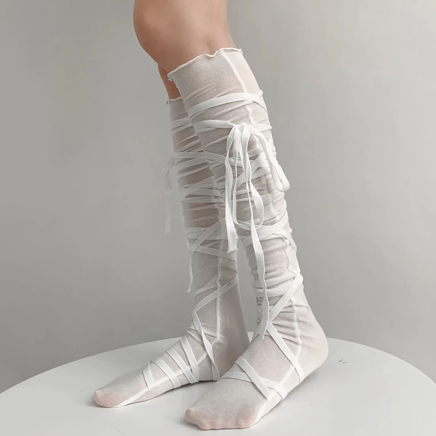 Gothic Ballet Strappy Thin Sock - Image 4