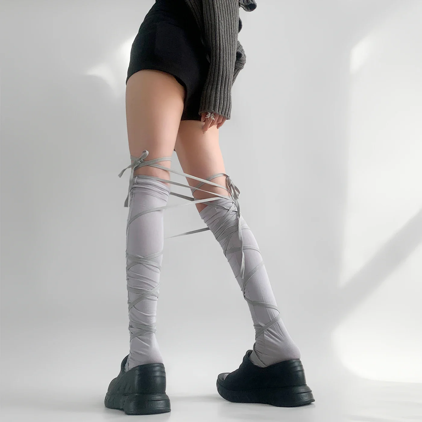 Gothic Ballet Strappy Thin Sock - Image 6