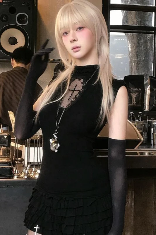 Gothic Cutout Slim Fit Tank Top - Image 4