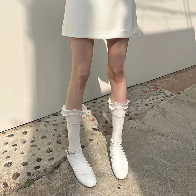 Gothic Ruffled Ballet Leg Sock - Image 3