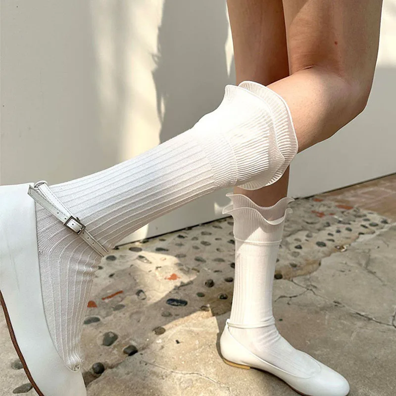 Gothic Ruffled Ballet Leg Sock - Image 4