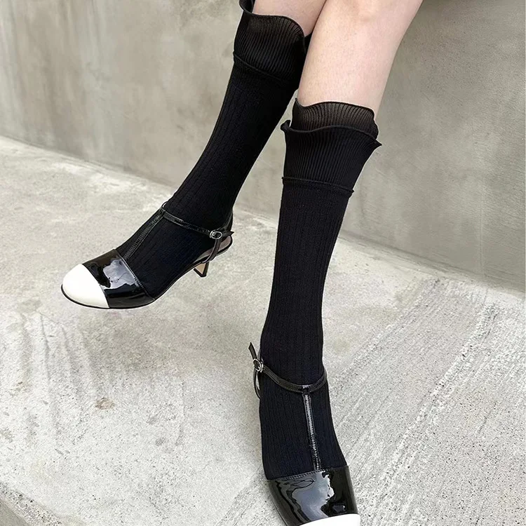 Gothic Ruffled Ballet Leg Sock - Image 7
