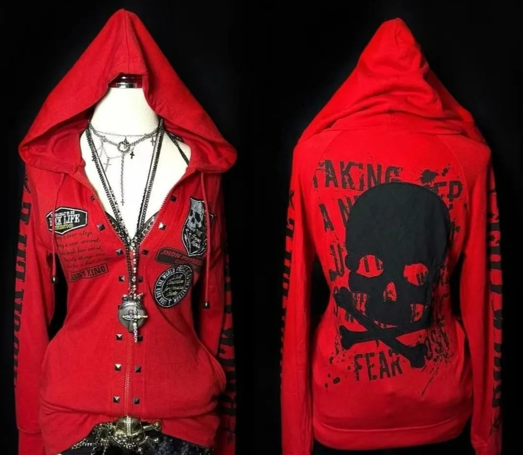 Punk Rock Skeleton Letter Hoodie - Image 3