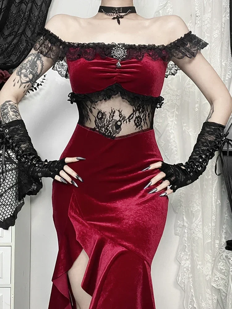 Palace Style Lace Hollow Out Maxi Dress - Image 3