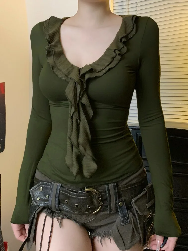 Ruffle V-neck Knit Top - Image 6