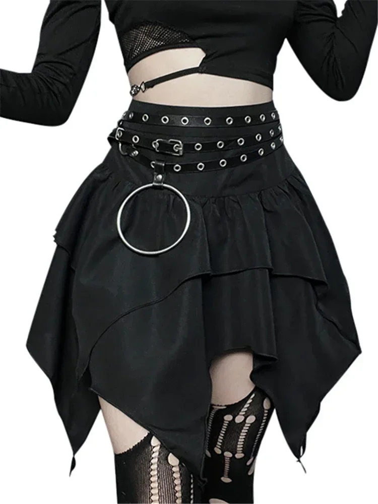 Solid Drawstring Ruched Mini Skirt - Image 7