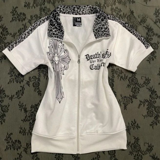 Y2K Patchwork Leopard Slim T-shirt - Image 4